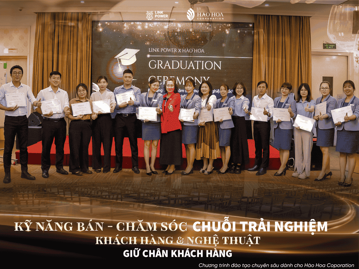 BẾ GIẢNG CHƯƠNG TRÌNH ĐÀO TẠO “KỸ NĂNG BÁN – CHĂM SÓC CHUỖI TRẢI NGHIỆM KHÁCH HÀNG & NGHỆ THUẬT GIỮ CHÂN KHÁCH HÀNG" TẠI HÀO HOA CORPORATION