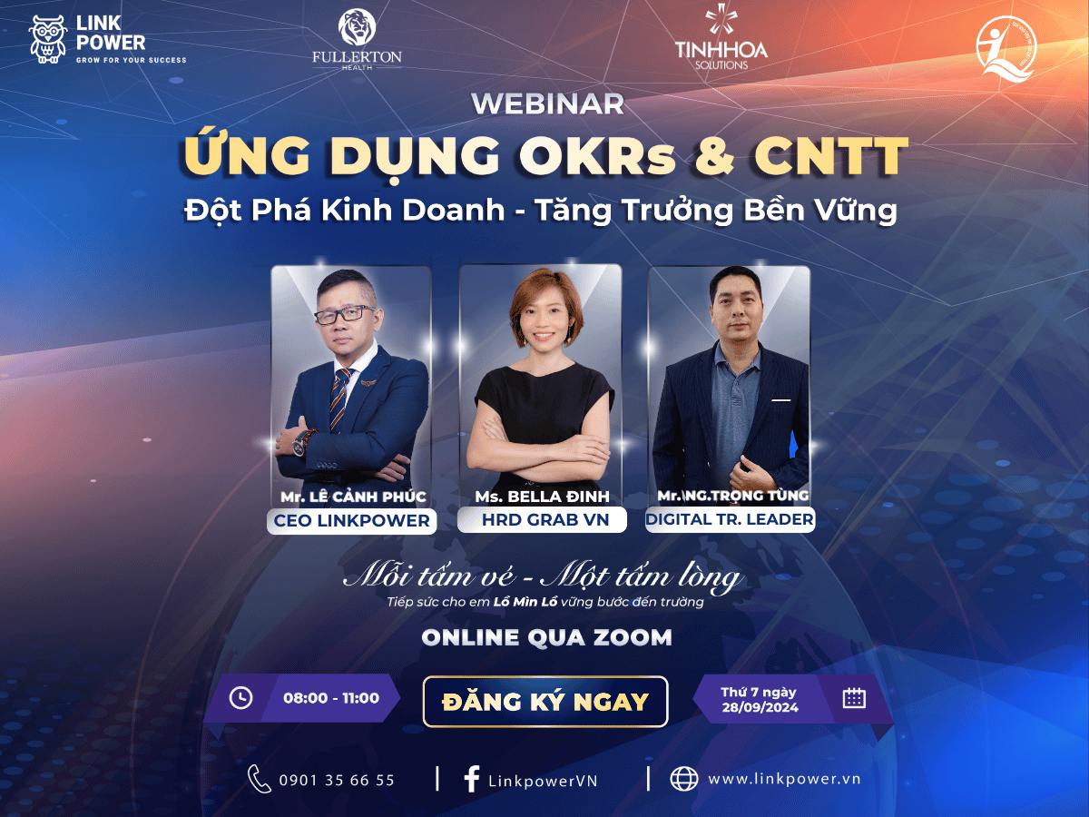 WEBINAR: “ỨNG DỤNG OKRs & CNTT ĐỘT PHÁ KINH DOANH TĂNG TRƯỞNG BỀN VỮNG